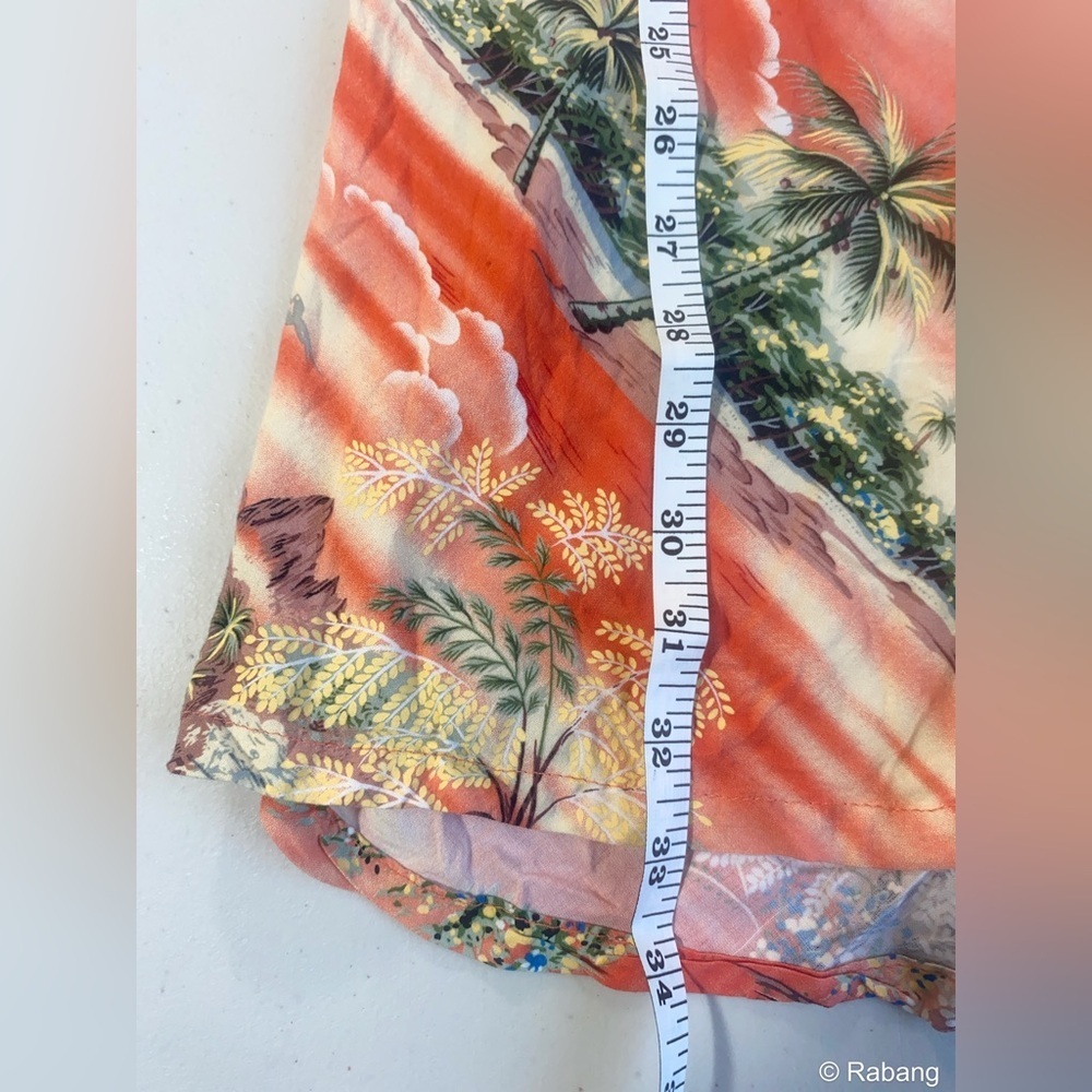 Tropical Print Orange Dress with Spaghetti Straps - Picture 5 of 8